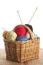 Yarn in basket Royalty Free Stock Photo