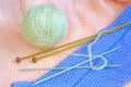 Yarn with knitting needle Royalty Free Stock Photo