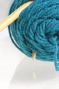 Yarn with knitting needles