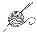 Yarn for knitting. Sewing and fashion designer tools. Vector illustration Royalty Free Stock Photo