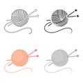 Yarn and needles icon of vector illustration for web and mobile