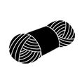 Yarn spool icon vector on white background. Knit crochet emblem design. Handmade wool shop logo. Yarn logo for handmade craftsmen