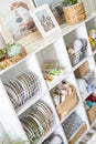 Yarn storage organization textile hobby supplies contemporary cupboard shelves