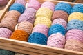 Yarn is suitable for use in the production of textiles, sewing, crocheting, knitting, weaving