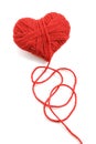 Yarn of wool in heart shape symbol Royalty Free Stock Photo