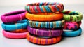 Yarn-wrapped bangles, a trendy accessory