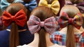 Yarn-wrapped hair bows