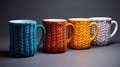 Yarn-wrapped mugs, giving your morning coffee