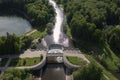 Yaropolets near Volokolamsk, Russia. Old Yaropoletskaya water-power plant and Volokolamskiy waterfall. The first