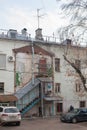 Yaroshenko House facade in Podkolokolny Street in Moscow