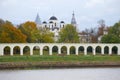 Yaroslav courtyard. Veliky Novgorod, Russia Royalty Free Stock Photo