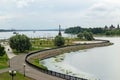 Yaroslavl, the confluence of the Kotorosl River with the Volga. Embankment In Yaroslavl Royalty Free Stock Photo