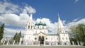 Yaroslavl, Russia, the church of Elijah the Prophet Ilia Prorok in Yaroslavl timelapse Royalty Free Stock Photo