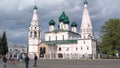 Yaroslavl, Russia, the church of Elijah the Prophet Ilia Prorok in Yaroslavl timelapse Royalty Free Stock Photo