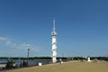 Clock tower at the river station in Yaroslavl