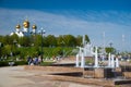 Fountain and Assumption Cathedral of the Russian orthodox church, Yaroslavl