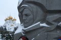 YAROSLAVL, RUSSIA-NOVEMBER 09, 2016: image of the mother in granite against the assumption Cathedral