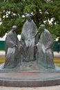 Yaroslavl, Russia, September 05, 2020: Sculpture `Trinity` by N. Mukhin, I. Treyvus and E. Paskhina on the Kotorosnaya embankmen