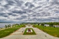 Yaroslavl Town Park under dramatic Cloudscape