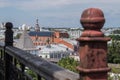 Yaroslavl. View from height. View from the monastery belfry of the Transfiguration monastery. Modern buildings in the old town