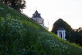 Yaroslavl. Volga embankment. high city wall. Rotunda Royalty Free Stock Photo