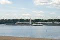 Yaroslavl, Volga embankment, view from the river; historic buildings; Church of St. Nicholas nadeina - the first stone Church in