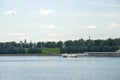 Yaroslavl, Volga embankment, view from the river; historic buildings; Church of St. Nicholas nadeina - the first stone Church in