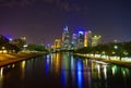 Yarra river and city at night
