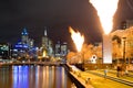 By the Yarra river in Melbourne at night