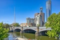 Yarra River with Princes Bridge, Arts Centre and Eureka Tower in Melbourne, Victoria Royalty Free Stock Photo