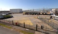 Yarraville terminal -Melbourne-showing the refuelling bays and the West Gate Bridge backdrop