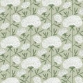 Yarrow plant retro style pattern Royalty Free Stock Photo