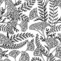 Yarrow seamless pattern