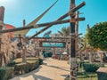 Yas Waterworld theme park at the Yas Island in Abu Dhabi - Yas Waterworld aquapark in Abu Dhabi - UAE attractions Royalty Free Stock Photo