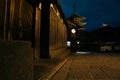Yasaka pagoda and Sannenzaka street at night in Kyoto, Japan Royalty Free Stock Photo