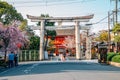 Yasaka shrine Torii gate at spring in Kyoto, Japan Royalty Free Stock Photo