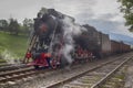 Yasinya, Ukraine - August 29, 2016: Old Soviet locomotive