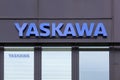 Yaskawa logo on a wall