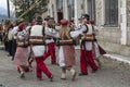 Yasynya, Ukraine - September 29, 2016: Hutsuls in national costumes perform folk dance