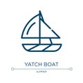 Yatch boat icon. Linear vector illustration from summer collection. Outline yatch boat icon vector. Thin line symbol for use on
