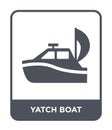 yatch boat icon in trendy design style. yatch boat icon isolated on white background. yatch boat vector icon simple and modern