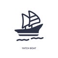 yatch boat icon on white background. Simple element illustration from summer concept