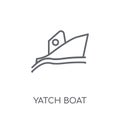 Yatch boat linear icon. Modern outline Yatch boat logo concept o