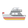 Yatch boat vehicle isolated flat