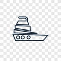 Yatch concept vector linear icon isolated on transparent background, Yatch concept transparency logo in outline style