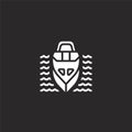 yatch icon. Filled yatch icon for website design and mobile, app development. yatch icon from filled hobbies collection isolated