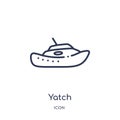 Yatch icon from nautical outline collection. Thin line yatch icon isolated on white background
