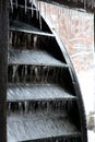 Yates Mill Pond Water wheel with Icicles Royalty Free Stock Photo