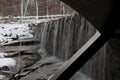 Yates Mill Pond Water Wheel with Waterfall Royalty Free Stock Photo