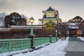 Kanazawa, Japan at Kanazawa Castle on a Winter Dusk